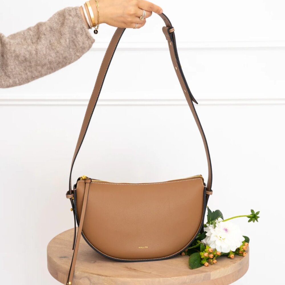 Aallyn Elara Convertible Bag in Tobacco/Gold